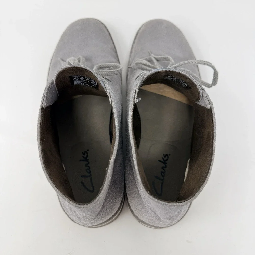 Clarks Bushacre 2 Desert Chukka Boots Men's Size 9.5 Gray Suede 15522 Casual